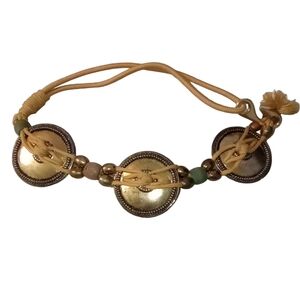 Western Cowgirl MIT Metal Medallion Gold Tone Women's Belt Small